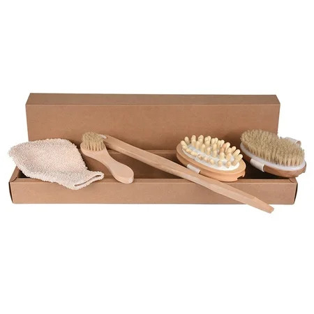 HEMOTON 1 Set Bath Brushes Kit Shower Brushes Back Scrubber SPA Massage Brushes (Wood) | Walmart (US)