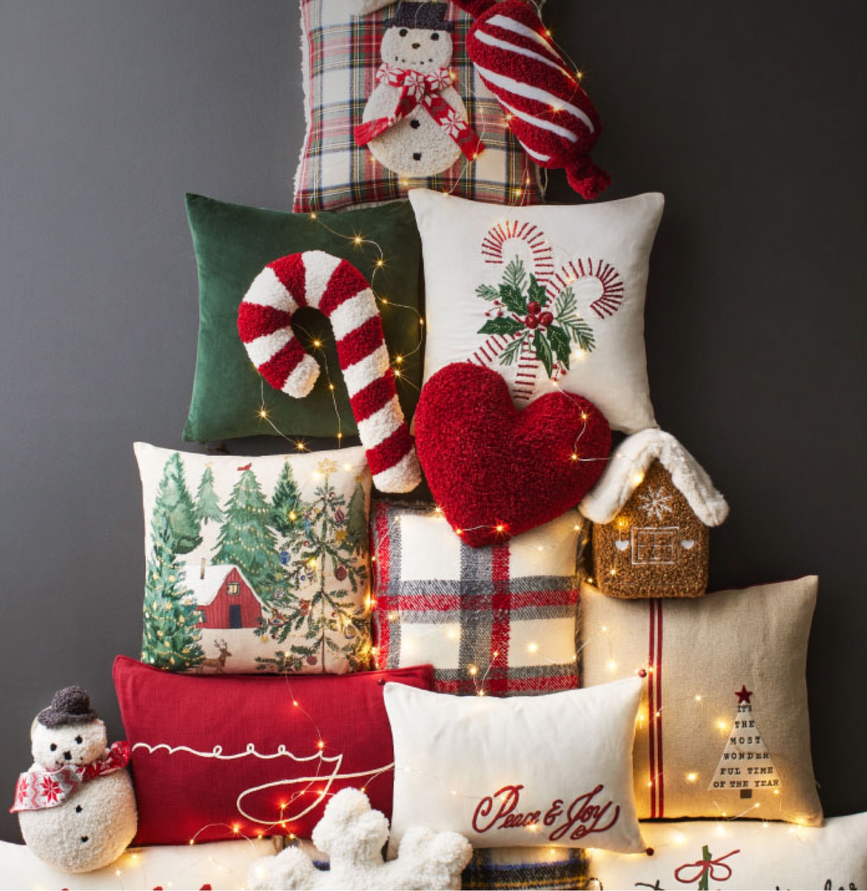 Pottery barn christmas store cushions