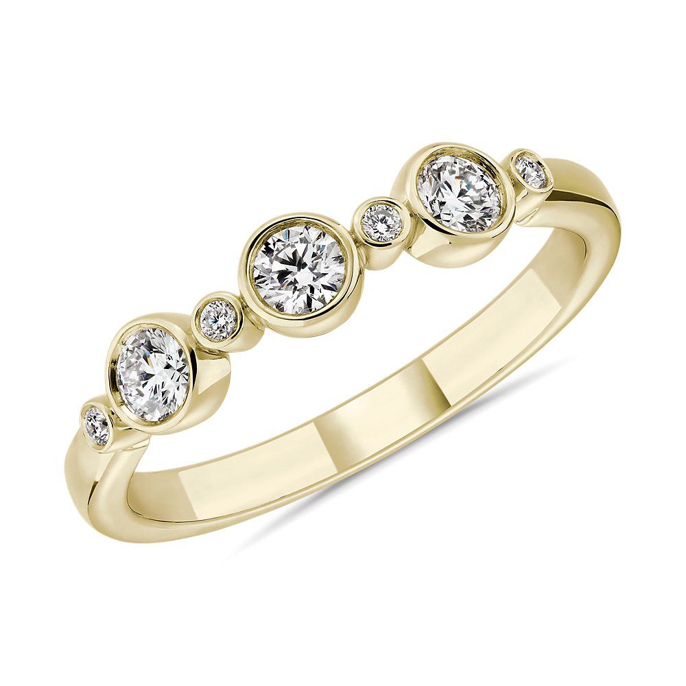 LIGHTBOX Lab-Grown Diamond Round Stackable Ring in 14k Yellow Gold (1/3 ct. tw.)"" | Blue Nile