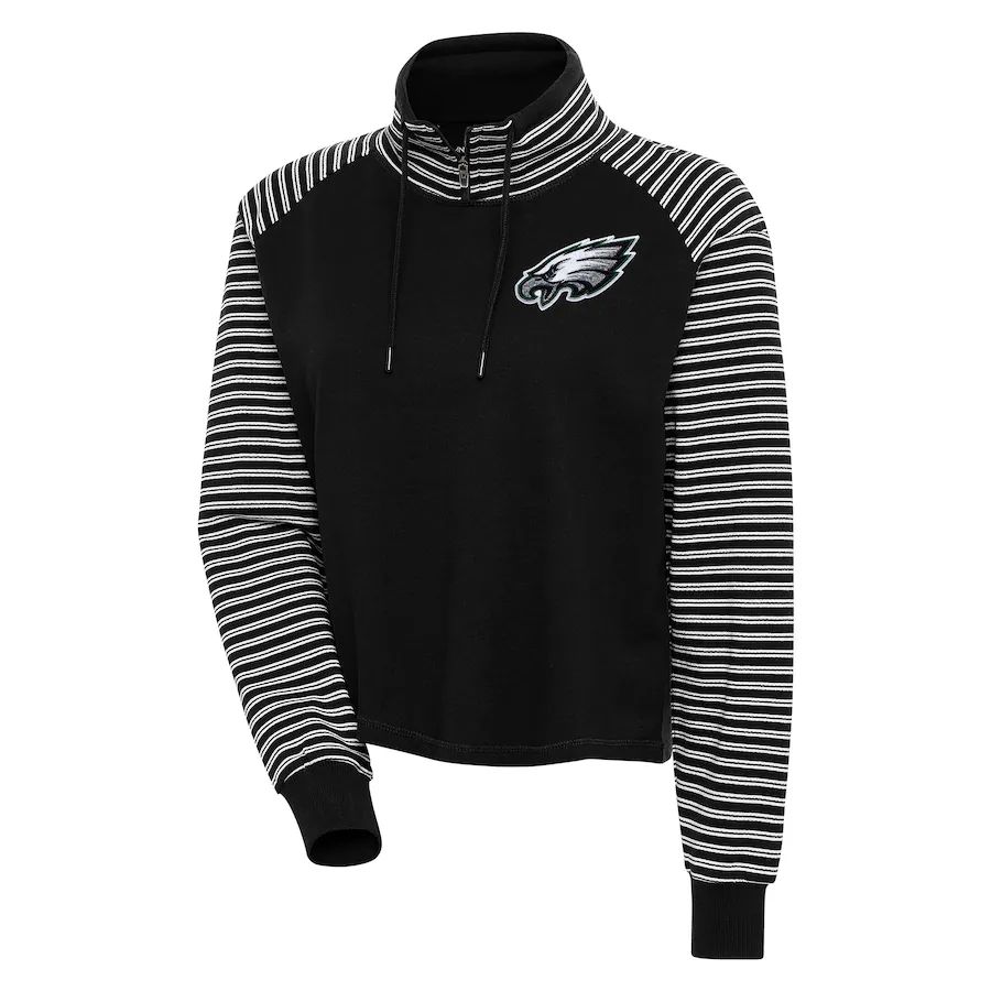 Philadelphia Eagles Antigua Women's Squad Pullover Top - Black/White | Lids