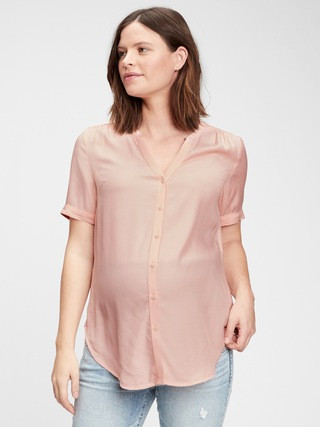 Maternity Button-Front Shirt | Gap (US)