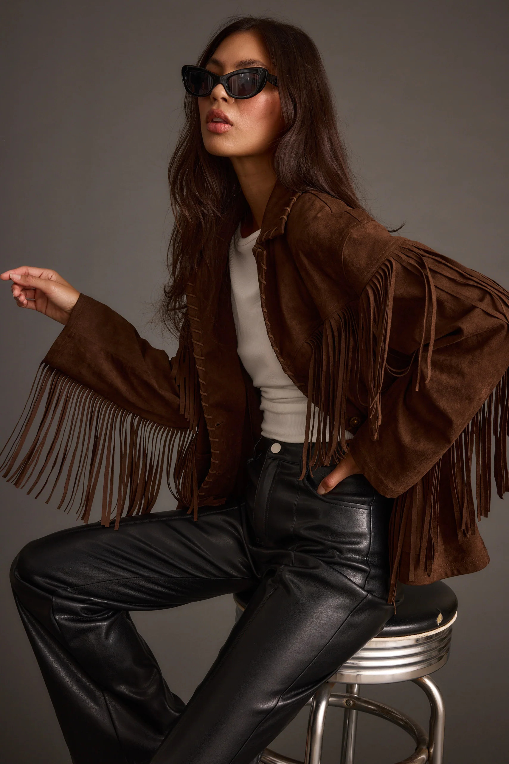 Devon Mocha Vegan Suede Shacket | 12th Tribe