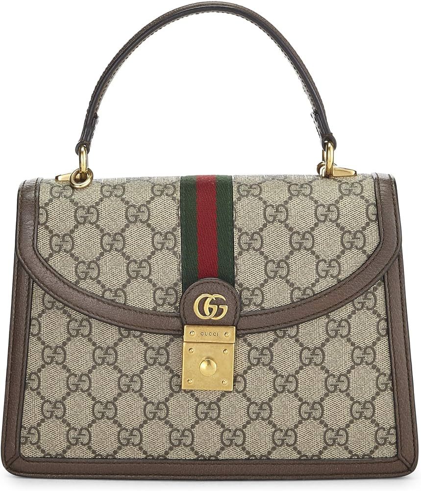 Amazon.com: Gucci, Pre-Loved Original GG Supreme Canvas Ophidia Top Handle Bag Small, Brown : Lux... | Amazon (US)