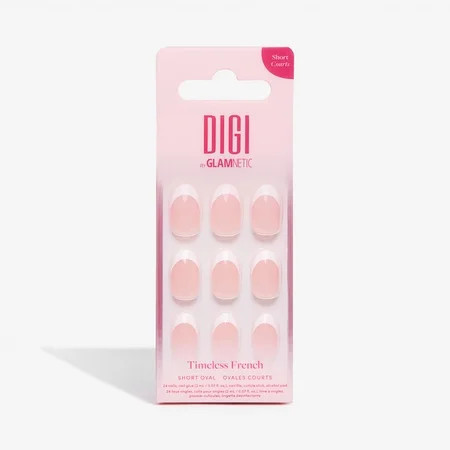 DIGI by Glamnetic Short Oval Artificial Press-on Nails Timeless French 24 Pieces | Walmart (US)