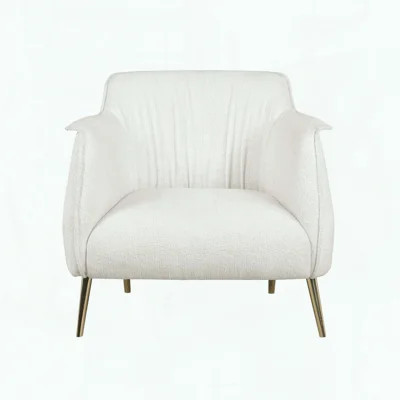 Boucle Accent Chair with Gold Finish Legs | Wayfair North America