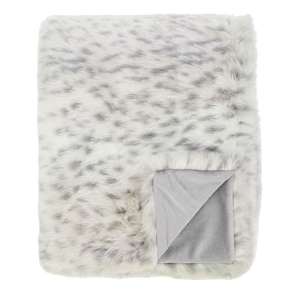 Snow Leopard Faux Fur Throw Blanket,  50x60 | At Home
