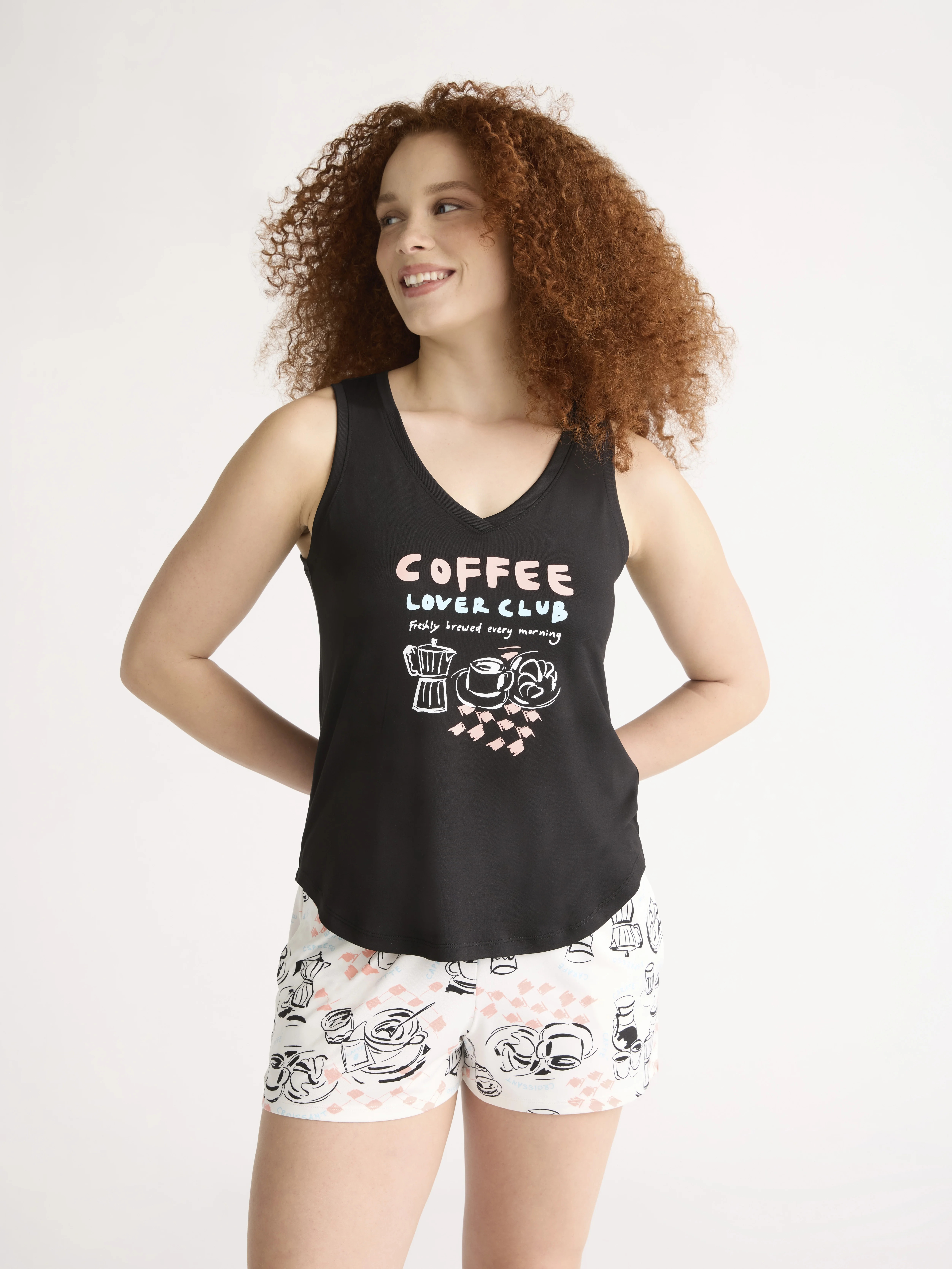 Joyspun Women's Printed Tank Top and Shorts Pajama Set, 2-Piece, Sizes S/M-2X/3X | Walmart (US)