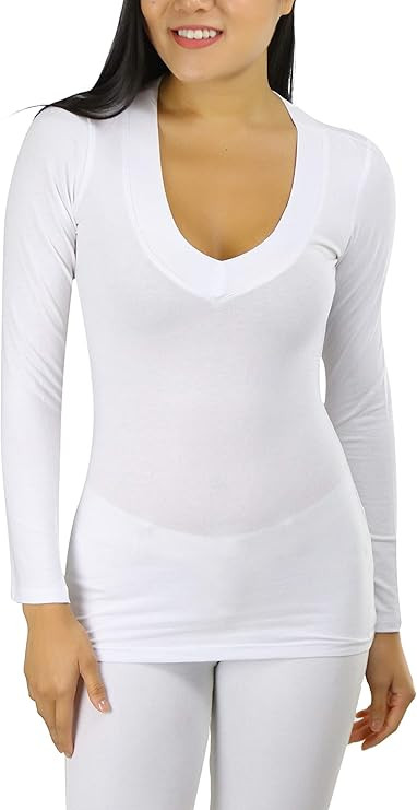 ToBeInStyle Women's Long Sleeve V-Neck T-Shirt | Amazon (US)