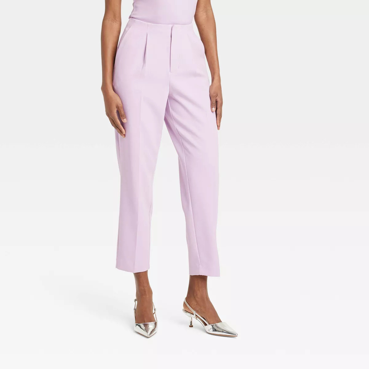 Women's High-Rise Tailored Trousers - A New Day™ Lavender 4 | Target