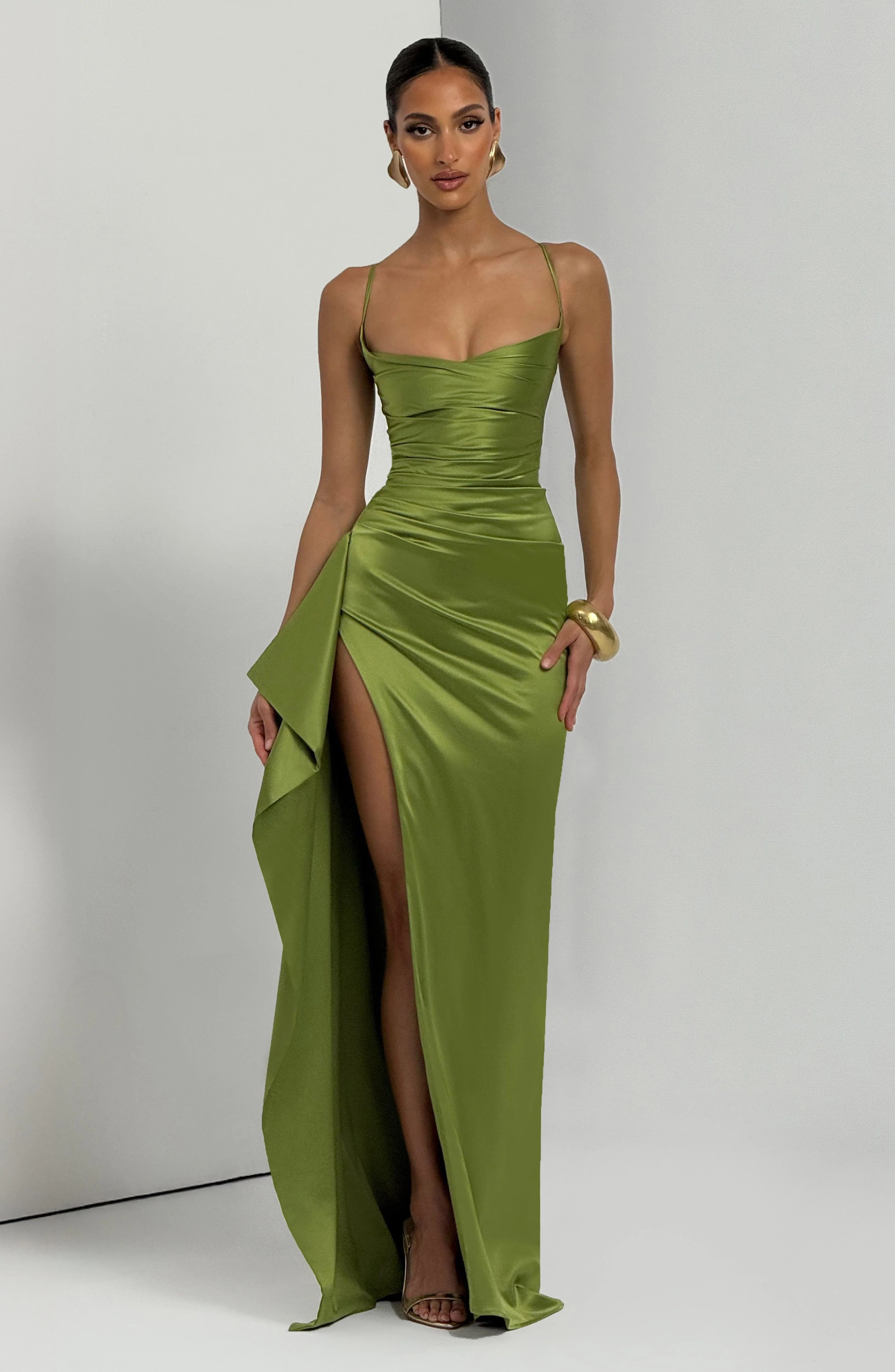 Helen Maxi Dress - Olive | Babyboo (global)