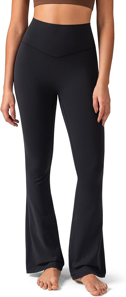 Colorfulkoala No Front Seam Flare Leggings Dreamlux High-Waisted Workout Yoga Pants for Women 27.... | Amazon (US)