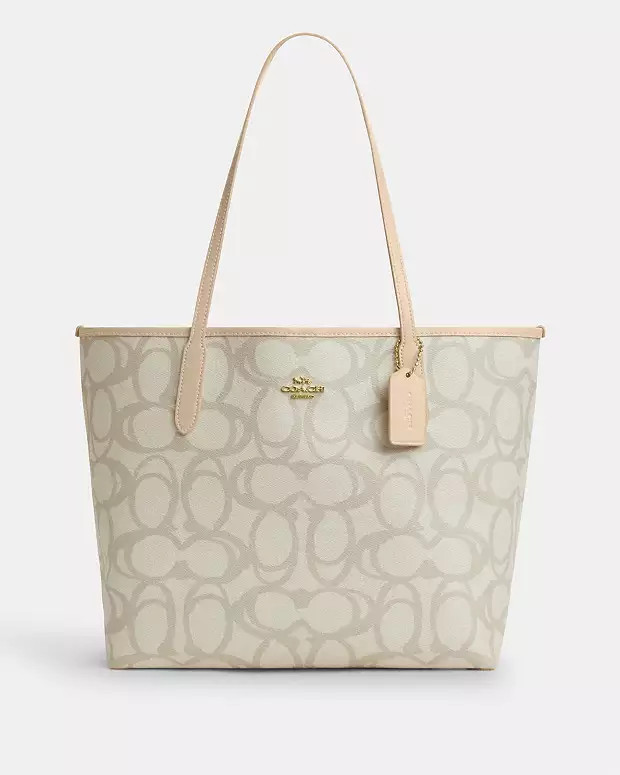 City Tote Bag In Sketch Signature Canvas | Coach Outlet US