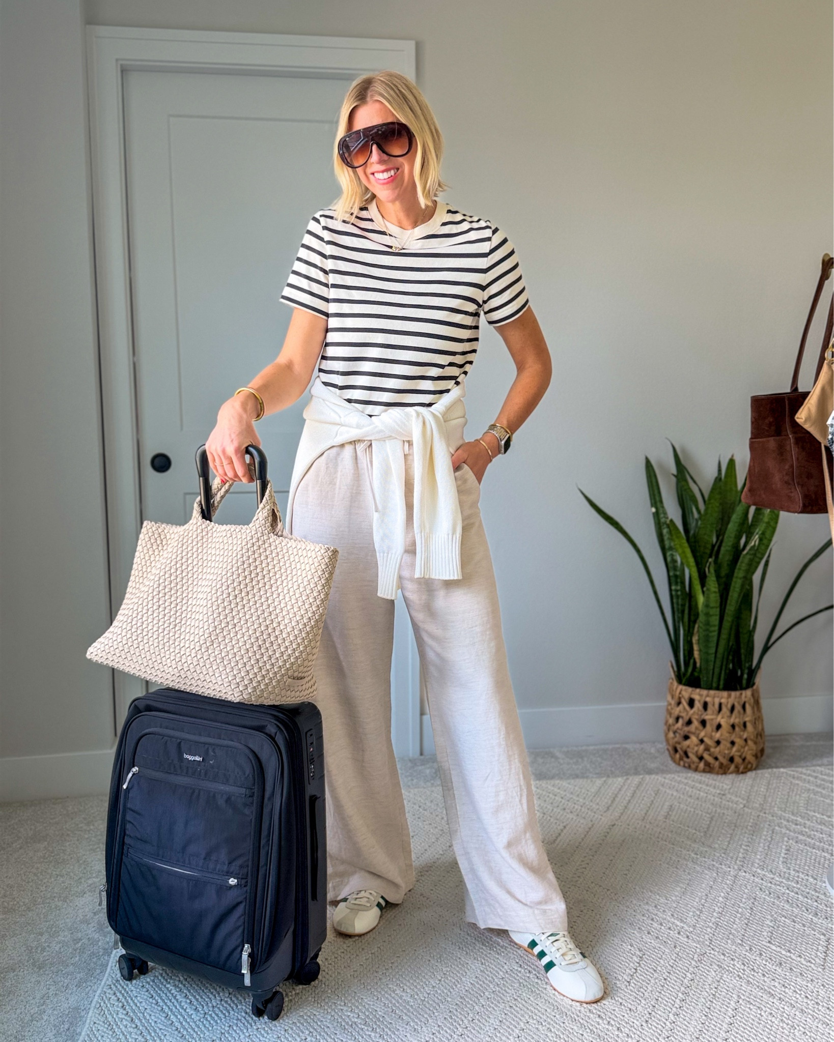 You don’t need more for travel days—you need better.

My go-to formula:
Linen wide-leg pants + a structured cotton tee + minimal sneakers
Finished with a breathable layer for that effortless, styled feel

Want it more polished?
Add an oversized blazer + a loafer or mule

Comfort and polish—every time ✈️
 

#LTKootd #LTKTravel #LTKmomlife