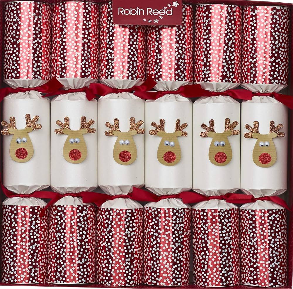 Robin Reed 6 x 13 Handmade Racing Reindeer Christmas Crackers 72007 | Amazon (US)