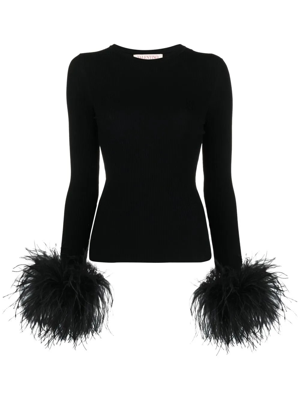 Valentino Top De Tejido Con Ribete De Plumas - Farfetch | Farfetch Global