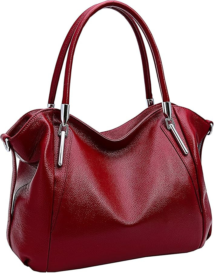 HESHE Leather Shoulder Purses for Women Tote Handbags Top Handle Bags Designer Satchel Handbag La... | Amazon (US)