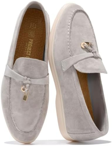 Project Cloud 100% Genuine Leather Slip-on Casual Loafers for Women | Amazon (US)