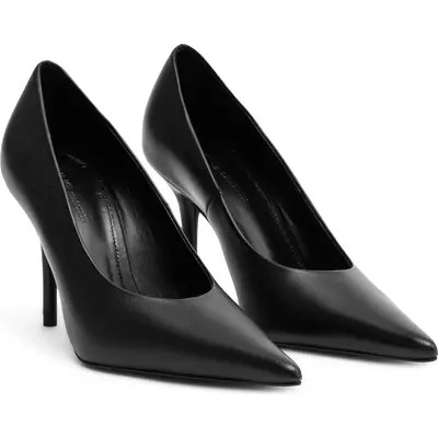 MANGO Leather Pump in Black at Nordstrom, Size 38 | Nordstrom