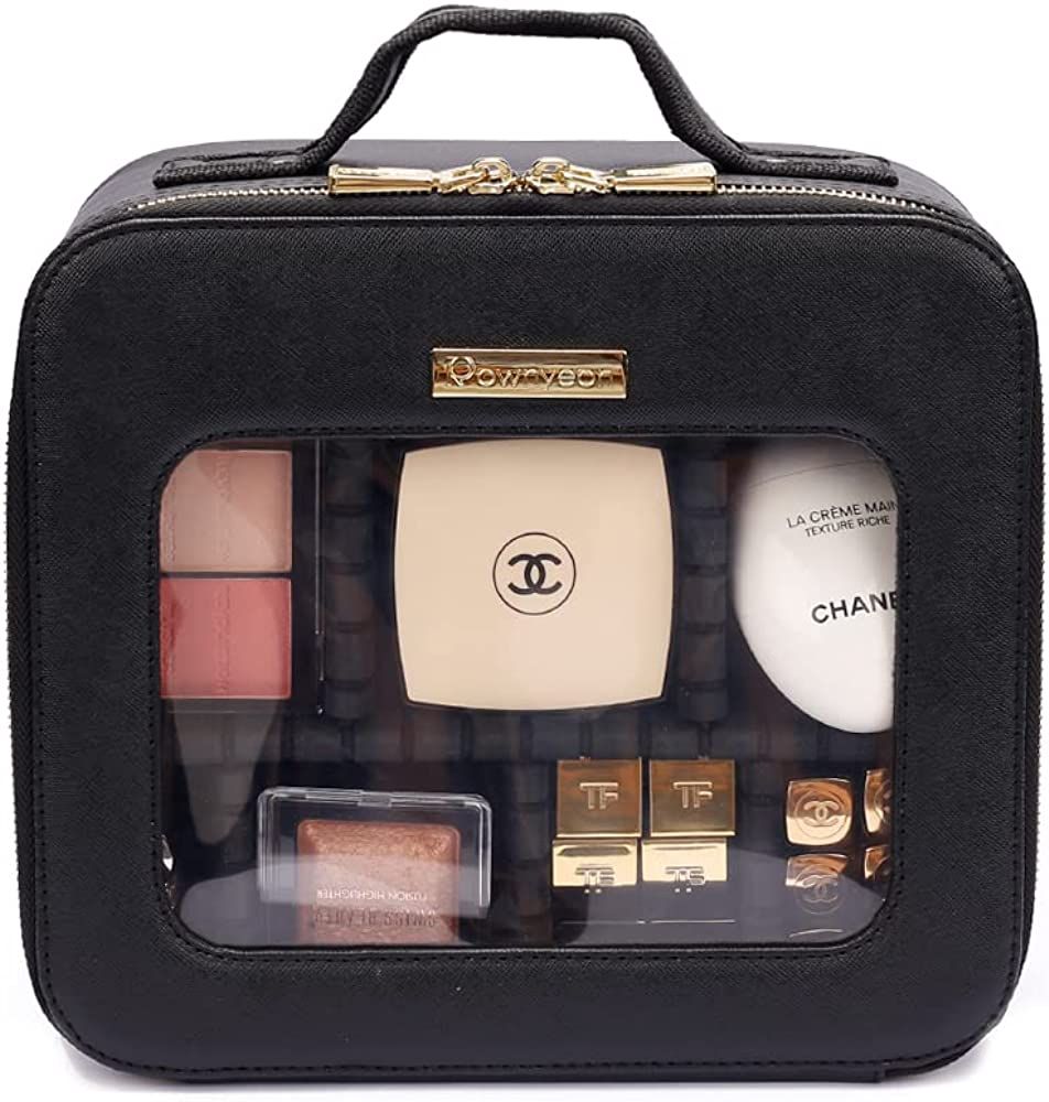 ROWNYEON Small Clear Makeup Bag Visible Makeup Train Case Eva Makeup Bag Organizer Waterproof TPU... | Amazon (US)