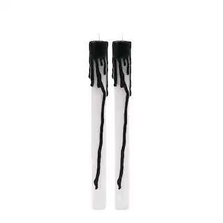 10" Black Drip on White Taper Candles, 2ct. by Ashland® | Michaels | Michaels Stores