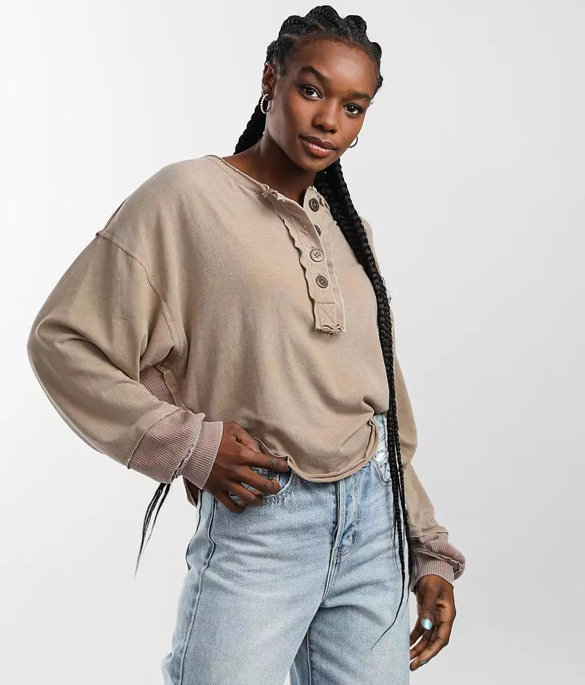 Burnout Washed Henley | Buckle