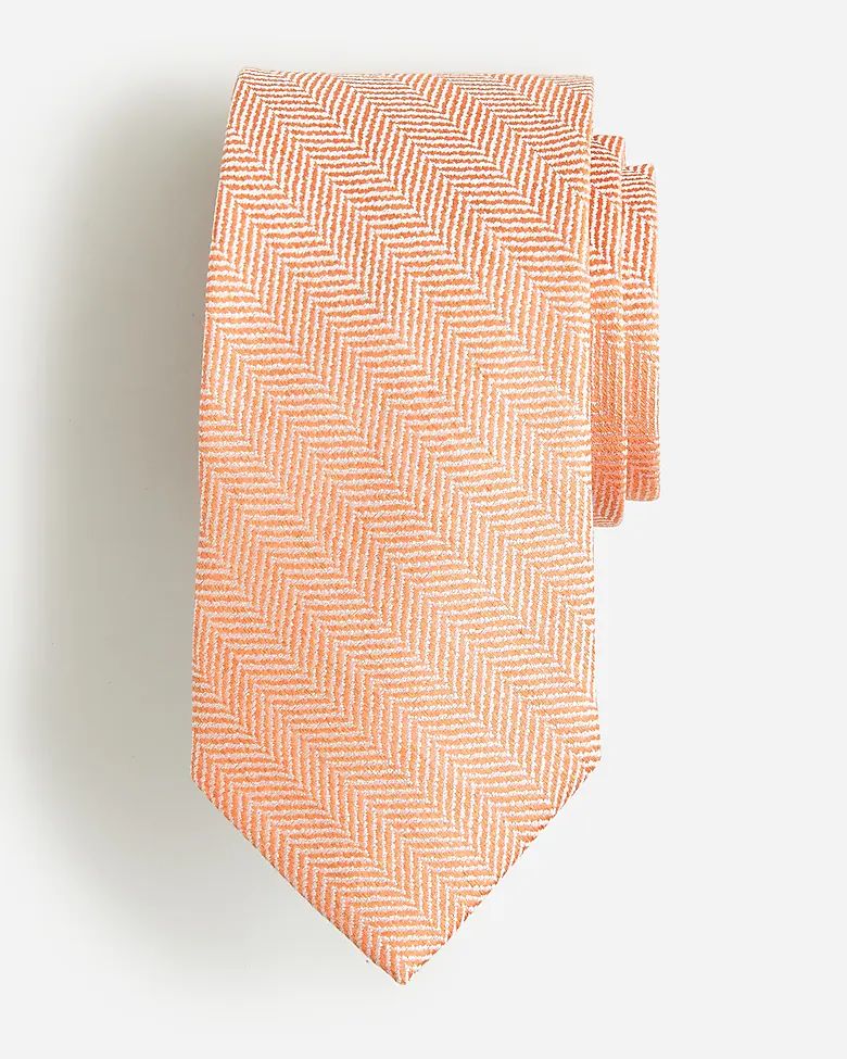Linen-cotton blend herringbone tie | J.Crew US