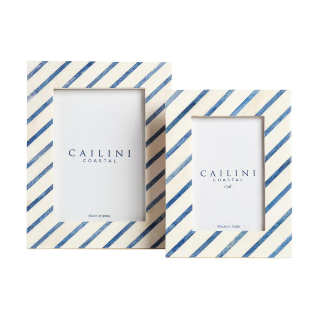 Hatteras Stripe Bone Photo Frame | Cailini Coastal