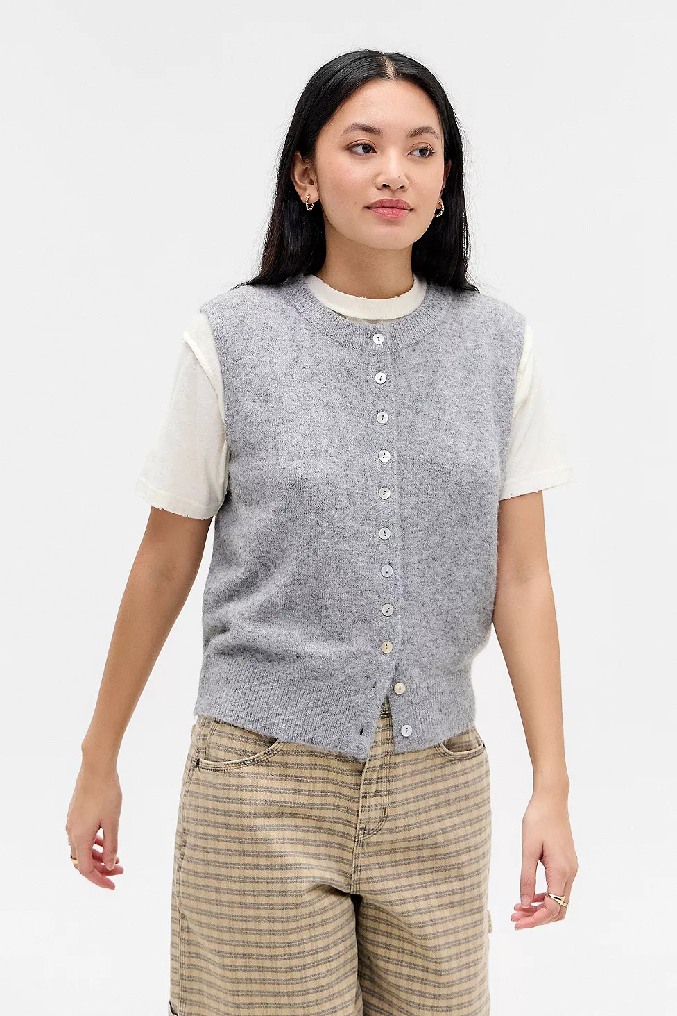 UO Button-Through Tank Vest | Urban Outfitters UK