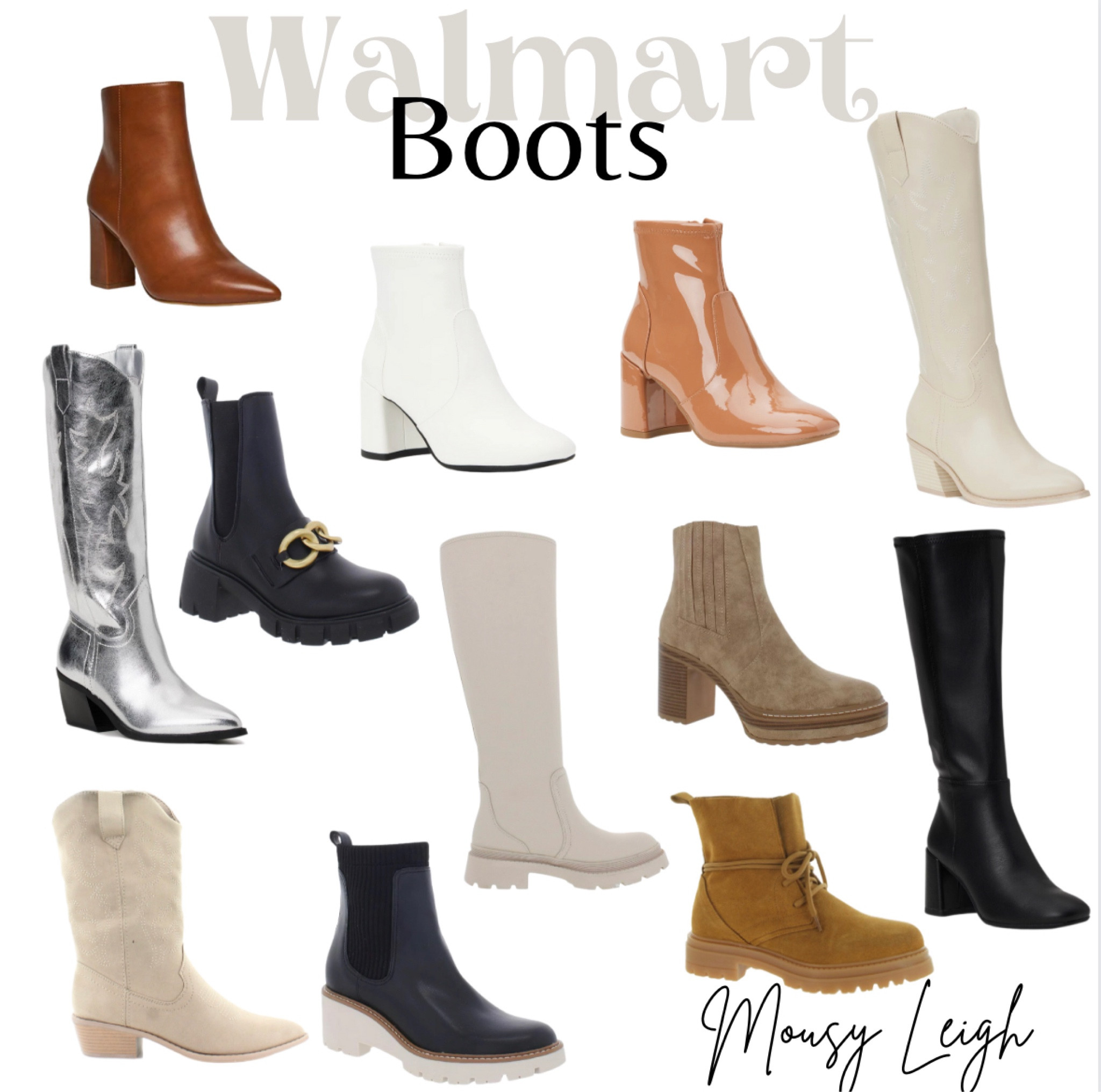 New Fall boots on Walmart. 

Ankle, tall, suede, chain, platform,
Heel, pointed toe, brown, tan, cognac, black, white, silver, cowboy, Chelsea, bootie, tall, shoes, 

#LTKshoecrush #LTKunder100 #LTKunder50