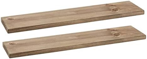 Amazon Basics Floating Shelves - 24-Inch, Natural Wood, 2-Pack | Amazon (US)