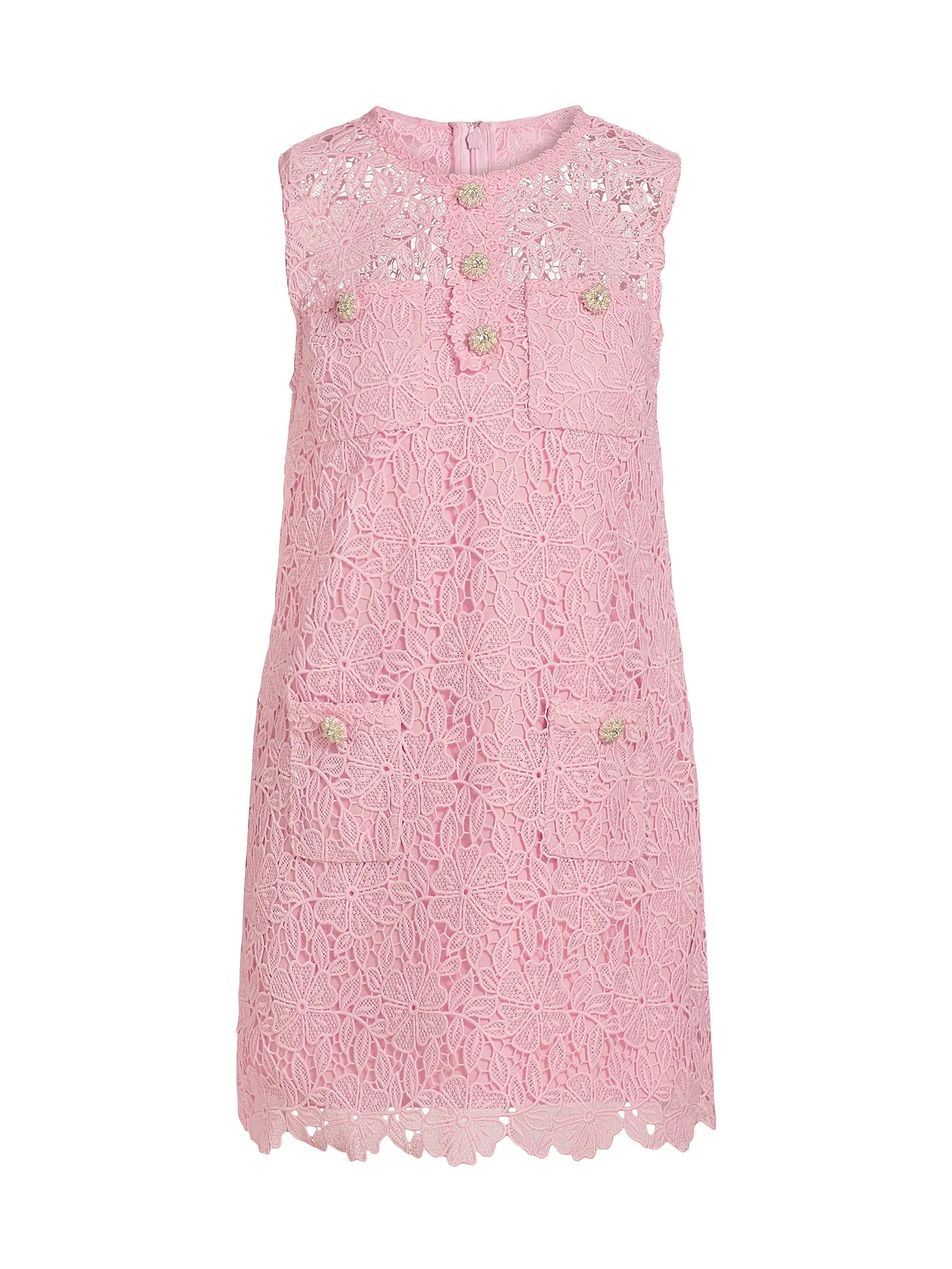 Shop Self-Portrait Lace Sleeveless Minidress | Saks Fifth Avenue | Saks Fifth Avenue