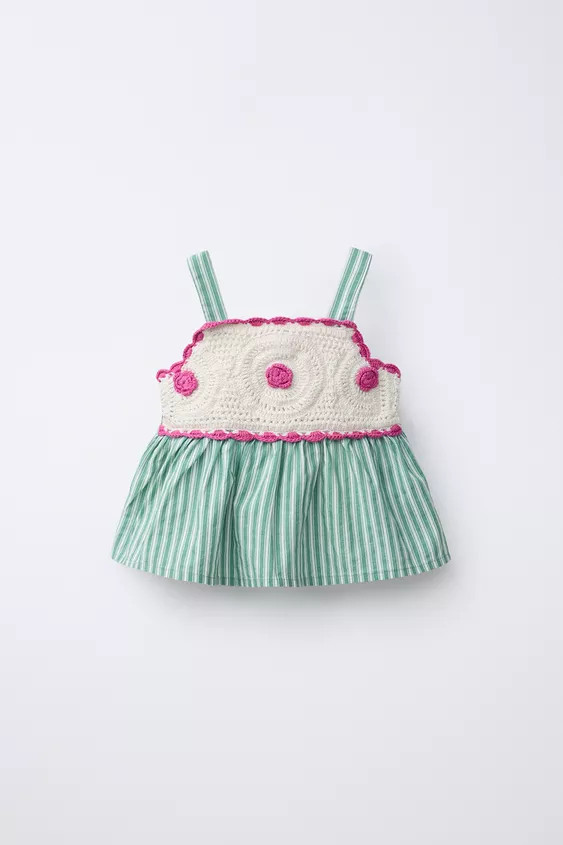 CROCHET KNIT COMBINATION TOP | Zara US