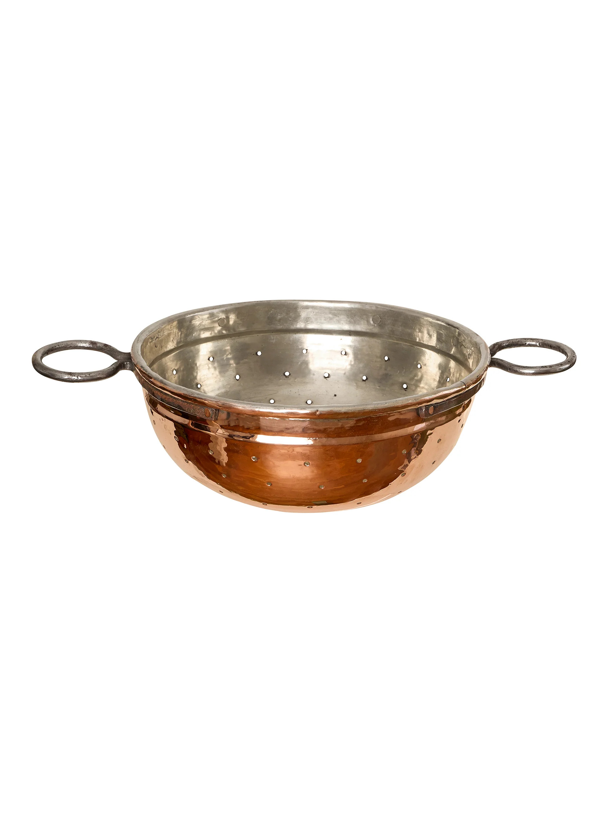 Vintage 1860s French Twin Handled Copper Colander | Weston Table