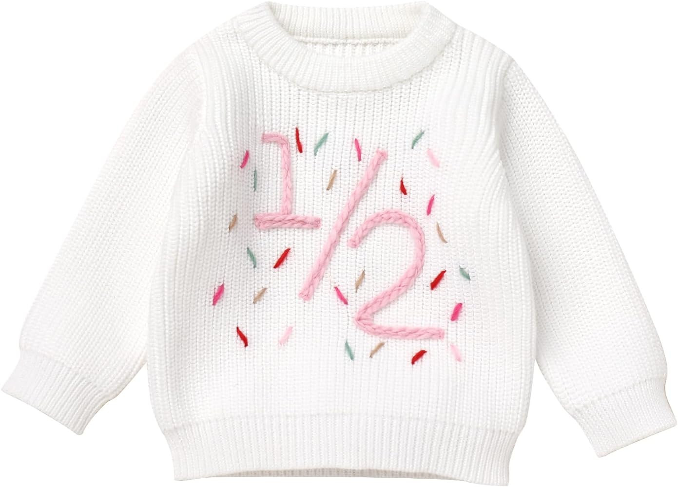 AWIBMK Toddler Girls Boys Boho 1st Birthday Outfit Knitted Pullover Sweaters Fall Winter Cake Sma... | Amazon (US)