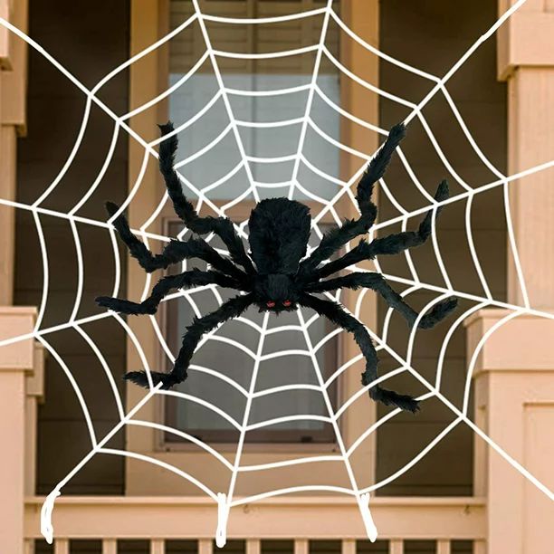 Goodwill Halloween Spider Web Decorations, 9.84FT Large Spider Web with 35.5" Giant Halloween Spi... | Walmart (US)