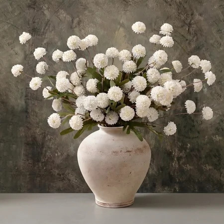 Waipfaru Fake Silk Pompon Mum Artificial Flowers,10 Stem Faux Chrysanthemums,Realistic Floral Decorations for Wedding DIY Bouquet Centerpieces Shower Vase Home Decor | Walmart (US)
