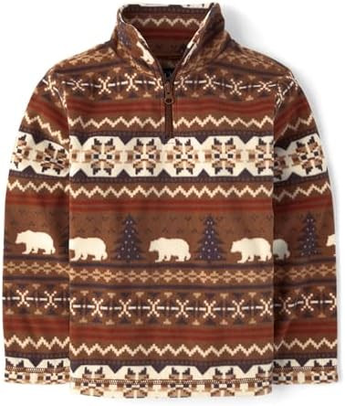 The Children's Place boys Warm Fleece Quarter Zip Pullover | Amazon (US)