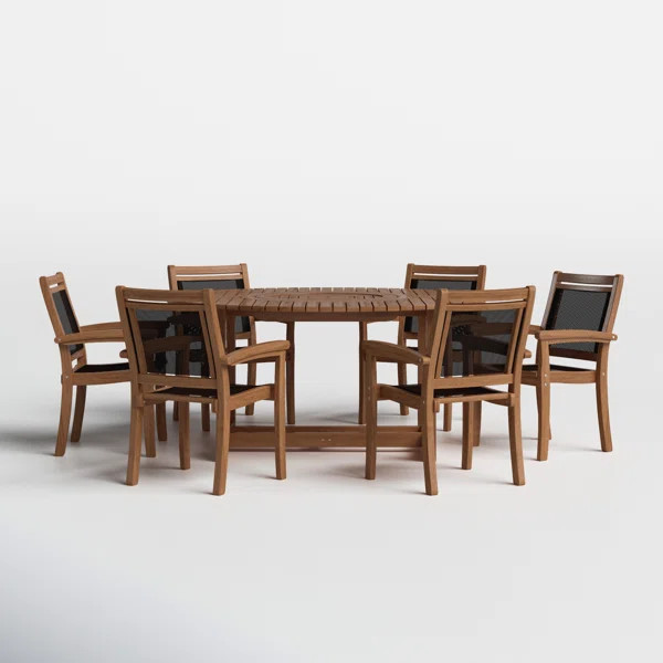 Fleur 6 - Person Round Outdoor Dining Set | Wayfair North America