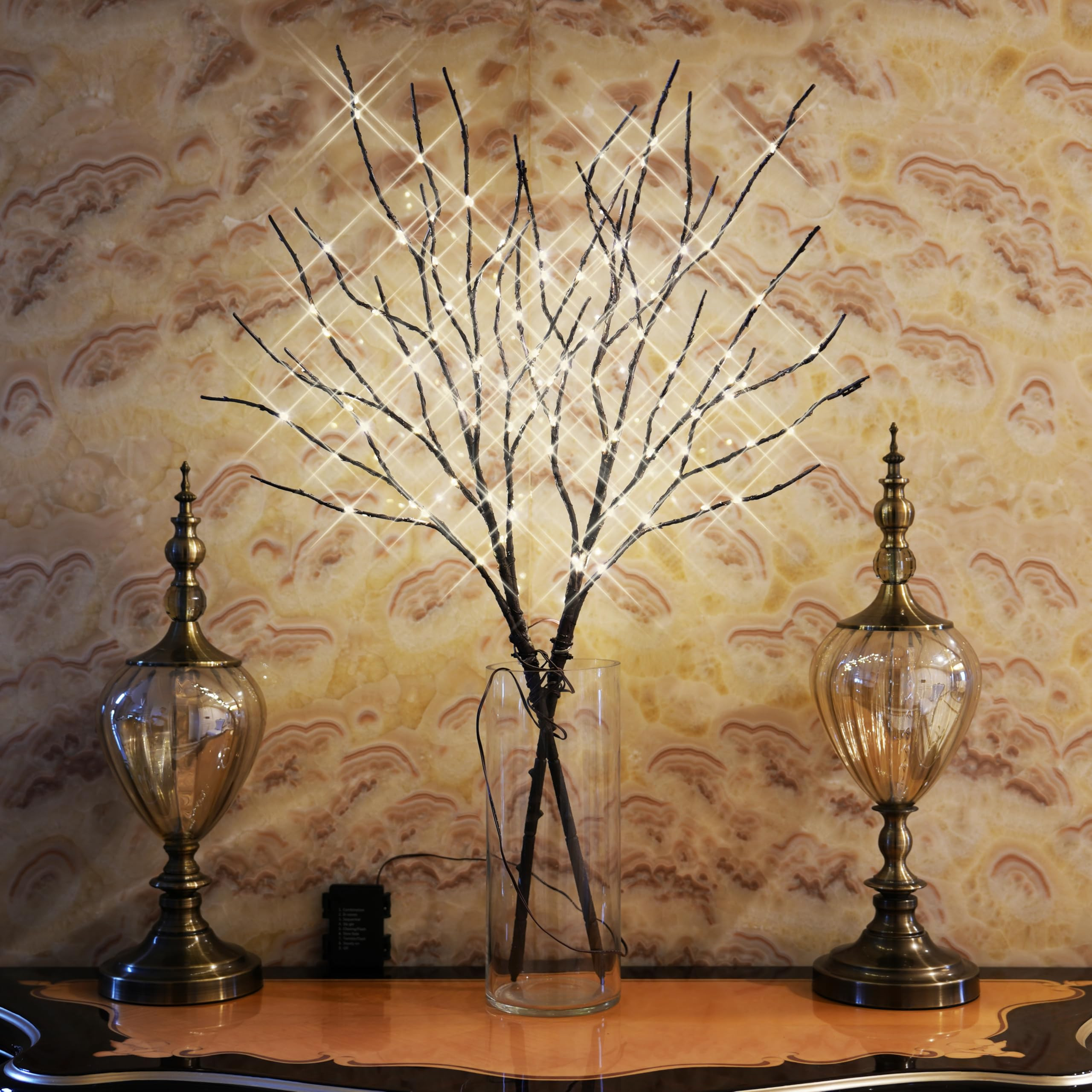 Lighted Branches for vases Prelit Branches 33IN 100 LED Fairy Lights Battery Operated Lighted Twi... | Amazon (US)