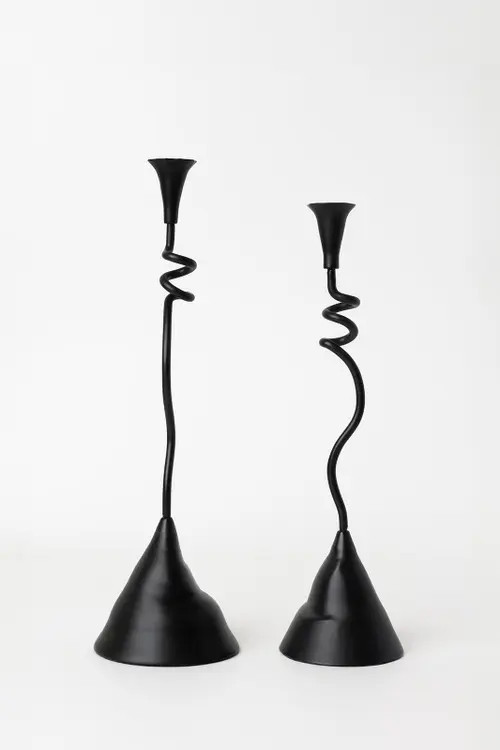 House of Revelry Winding Taper Candle Holders Set of Two in Black at Nordstrom, Size Medium/large | Nordstrom