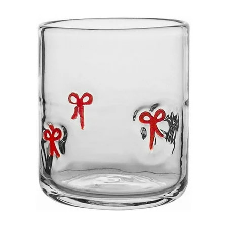 Christmas Icon Juice Glass - 15 oz Red Christmas Bow Stemless Drinking Glass Cup for Holiday Party Supplies Gifts | Walmart (US)