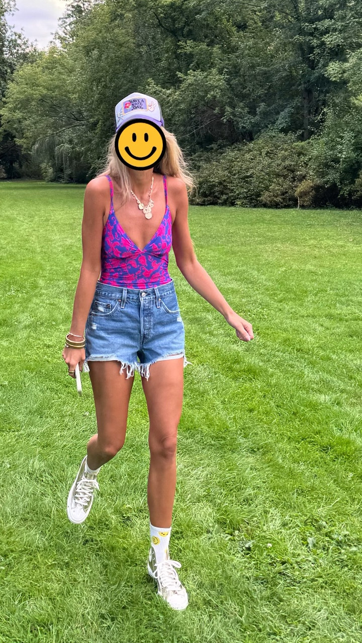 Dog days of summer style alert! This vibrant top is actually a one-piece swimsuit, and if you've been following me for a while, you already know it’s my all-time favorite Amazon find. And the Jean shorts are the best classic denim, a staple in my closet! And the metallic high tops were the cherry on top! ♥️

#LTKBacktoSchool #LTKStyleTip #LTKShoeCrush