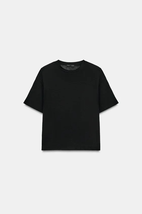 FLOWY SHOULDER PAD T-SHIRT | Zara Canada