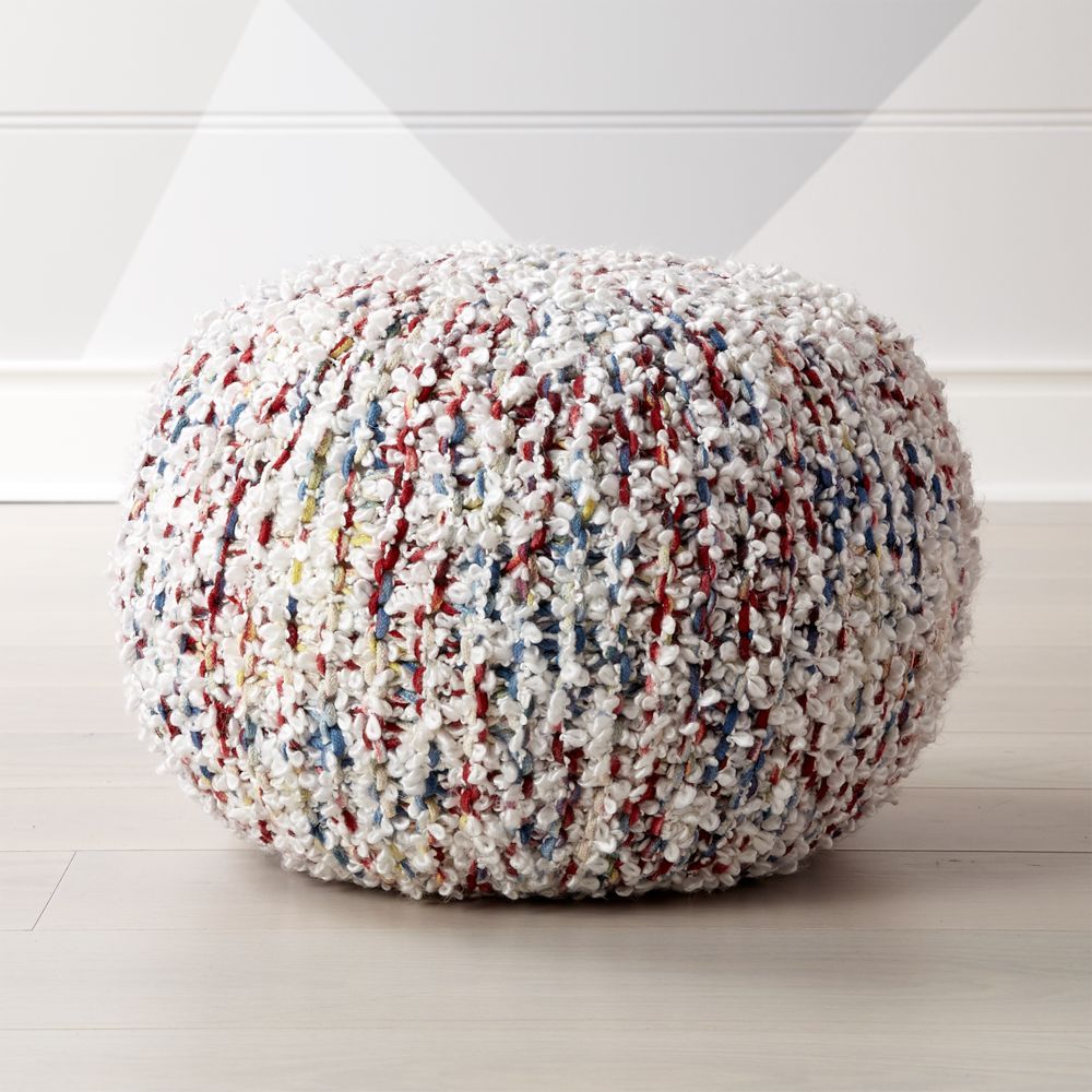 Knit Multicolor Pouf | Crate & Barrel