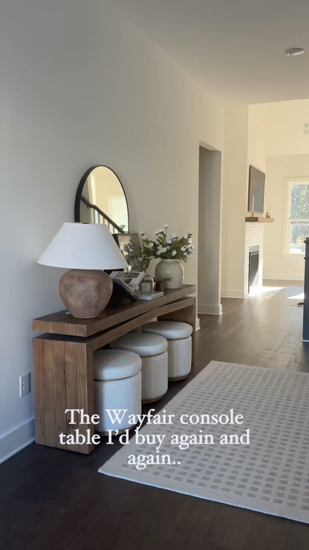 #ad This is the @Wayfair  console table that I recommend over and over because it instantly makes your space feel more inviting, timeless, and cozy! I have the color Sierra Rustic Natural! 

#WayfairPartner #wayfair

#LTKHome #LTKSaleAlert #LTKSeasonal