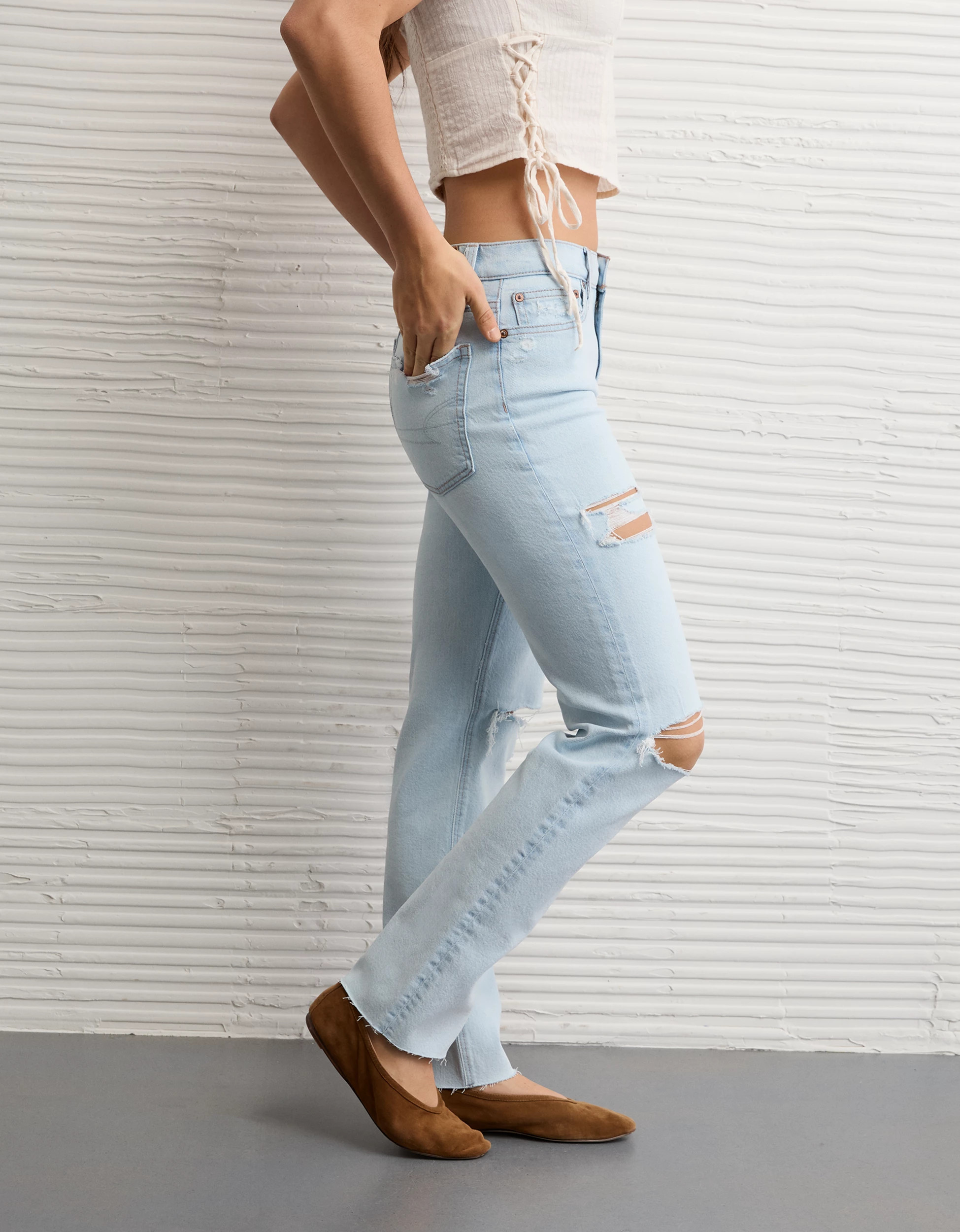 AE Stretch High-Waisted Straight Jean | American Eagle Outfitters (US & CA)