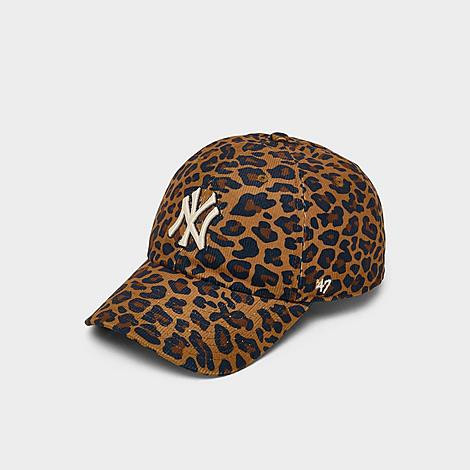 47 Brand '47 New York Yankees MLB Leopard Corduroy HITCH Strapback Hat in Leopard/Black | JD Sports (US)