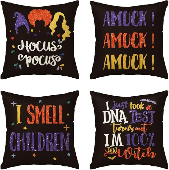 AVOIN colorlife Halloween Sanderson Sisters Hocus Pocus Throw Pillow Cover, 18 x 18 Inch Amuck I ... | Amazon (US)