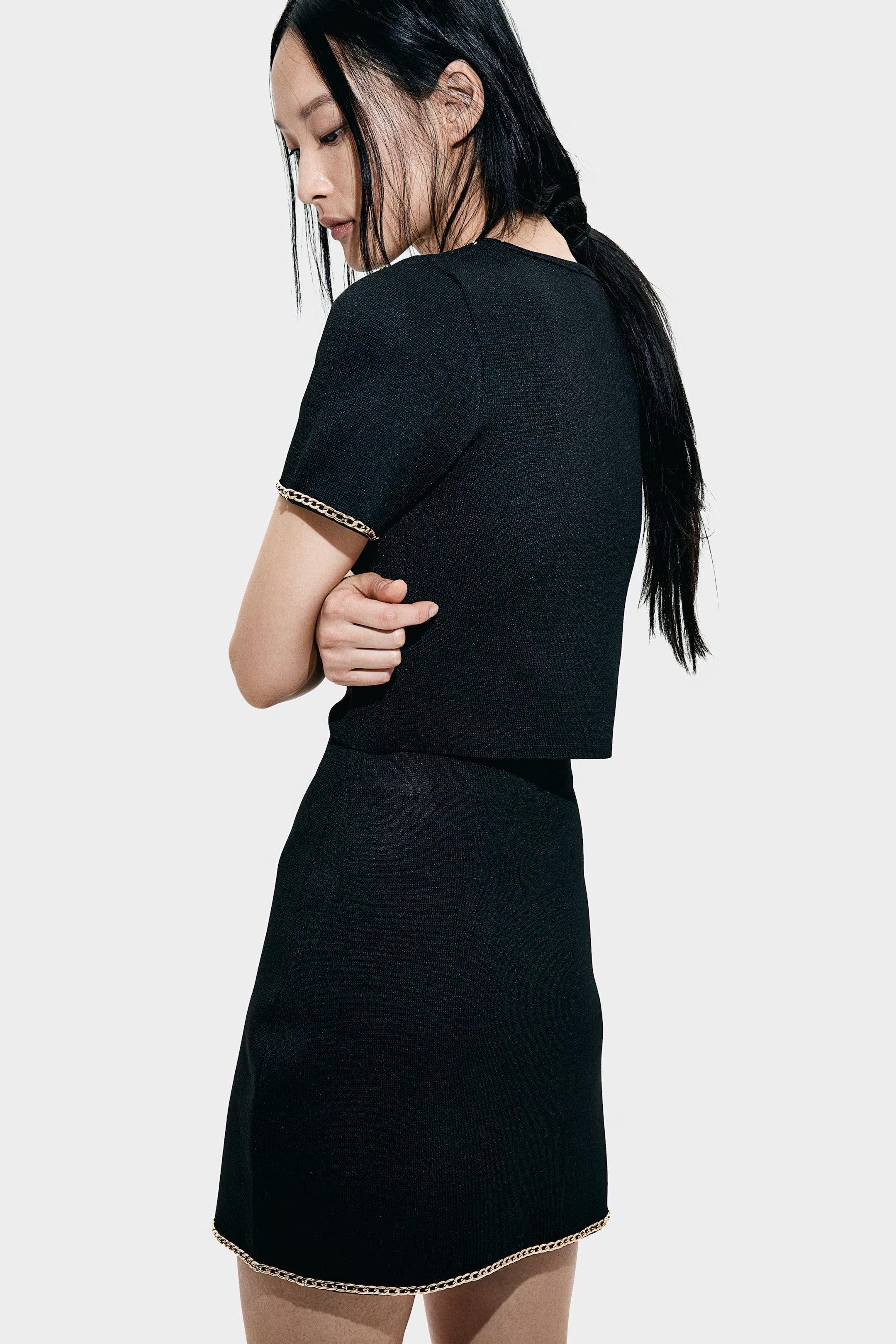Chain-Detail Knit Skirt | H&M (US + CA)