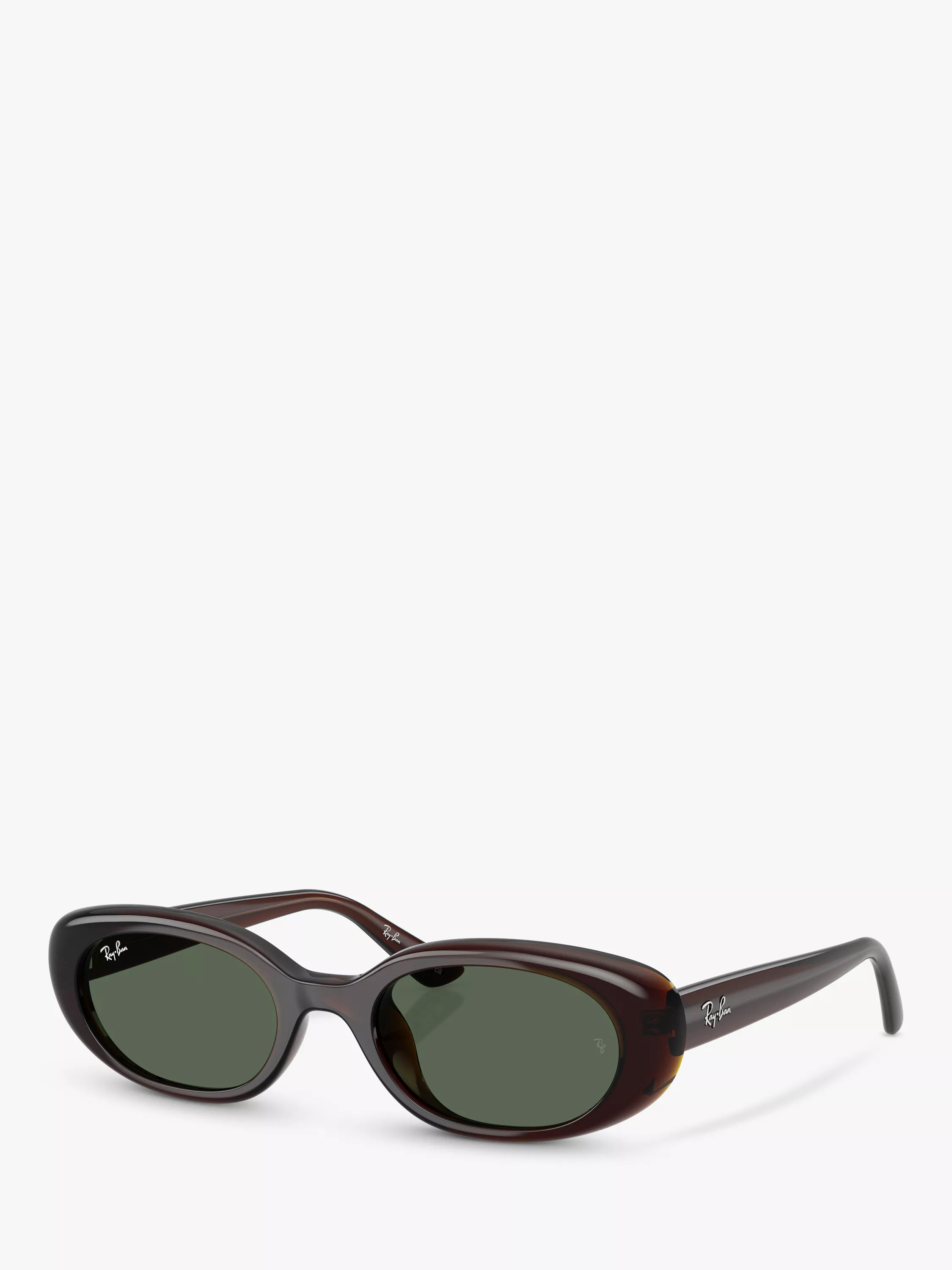 RB4441 Unisex Oval Sunglasses, Brown/Green | John Lewis (UK)